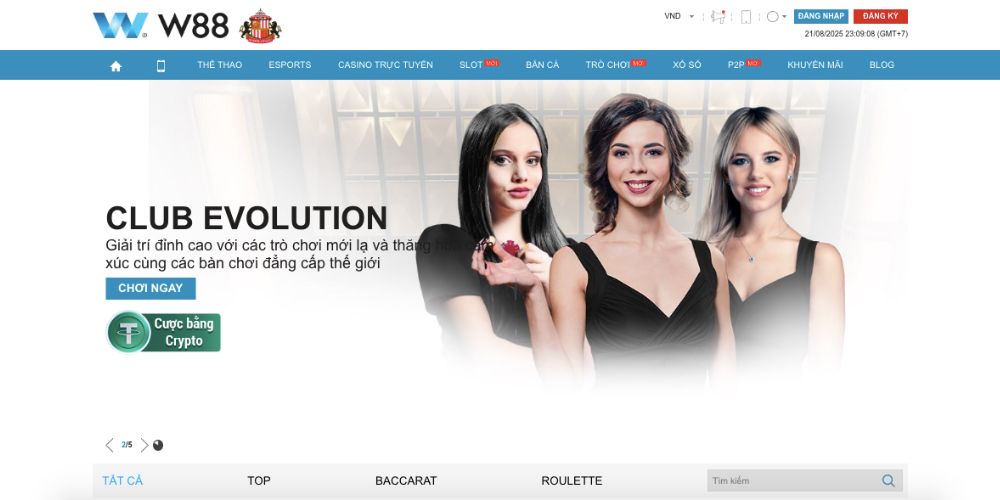 Thông tin về sảnh casino W88