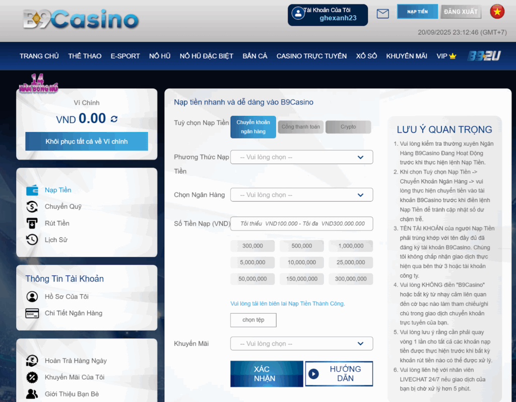 Hướng dẫn cách đăng ký và chơi tại B9Casino 